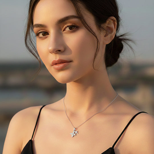 Floral Pendant Necklace | Gold/Silver | Luxe4442 - Luxe Necklace | Singapore Jewellery, Wedding Rings &amp; Gifts | Same Day Delivery | Tiara.com.sg