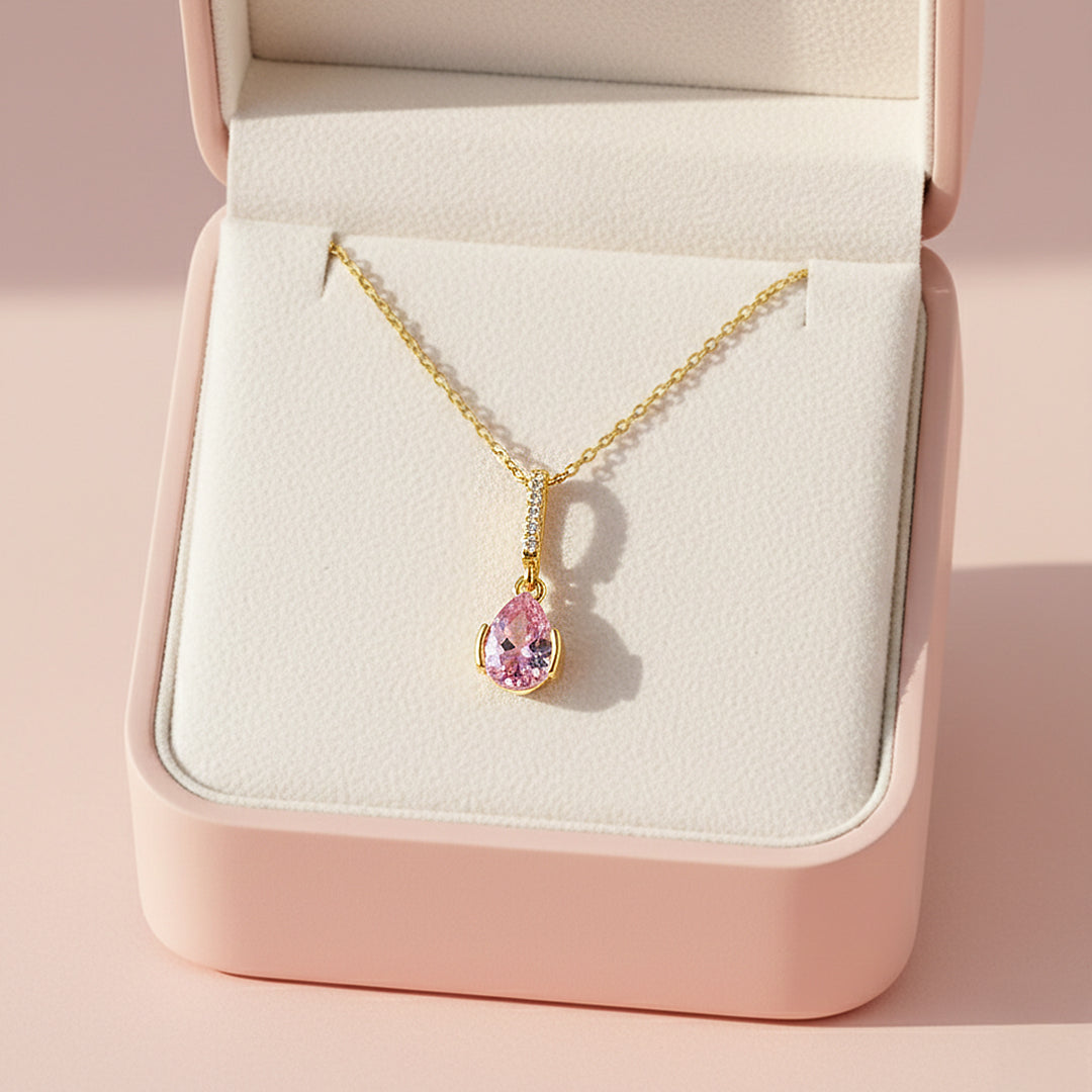 Pear Drop Pendant Necklace | Silver | Luxe4444 - Luxe Necklace | Singapore Jewellery, Wedding Rings &amp; Gifts | Same Day Delivery | Tiara.com.sg