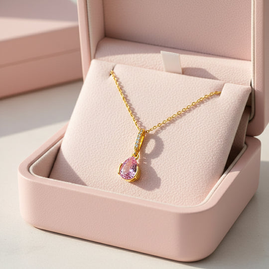 Pear Drop Pendant Necklace | Silver | Luxe4444 - Luxe Necklace | Singapore Jewellery, Wedding Rings &amp; Gifts | Same Day Delivery | Tiara.com.sg