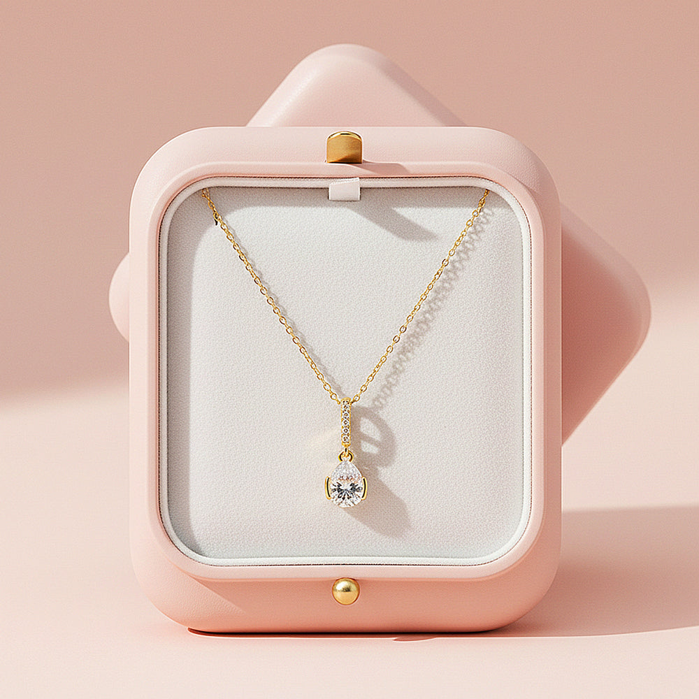 Pear Drop Pendant Necklace | Silver | Luxe4444 - Luxe Necklace | Singapore Jewellery, Wedding Rings & Gifts | Same Day Delivery | Tiara.com.sg