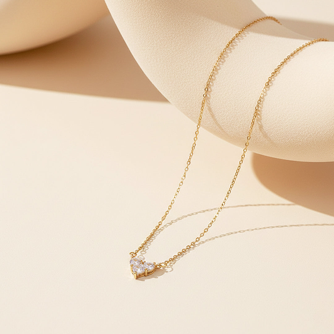 Heart Pendant Necklace | Gold | Luxe4448 - Luxe Necklace | Singapore Jewellery, Wedding Rings &amp; Gifts | Same Day Delivery | Tiara.com.sg