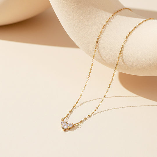 Heart Pendant Necklace | Gold | Luxe4448 - Luxe Necklace | Singapore Jewellery, Wedding Rings &amp; Gifts | Same Day Delivery | Tiara.com.sg