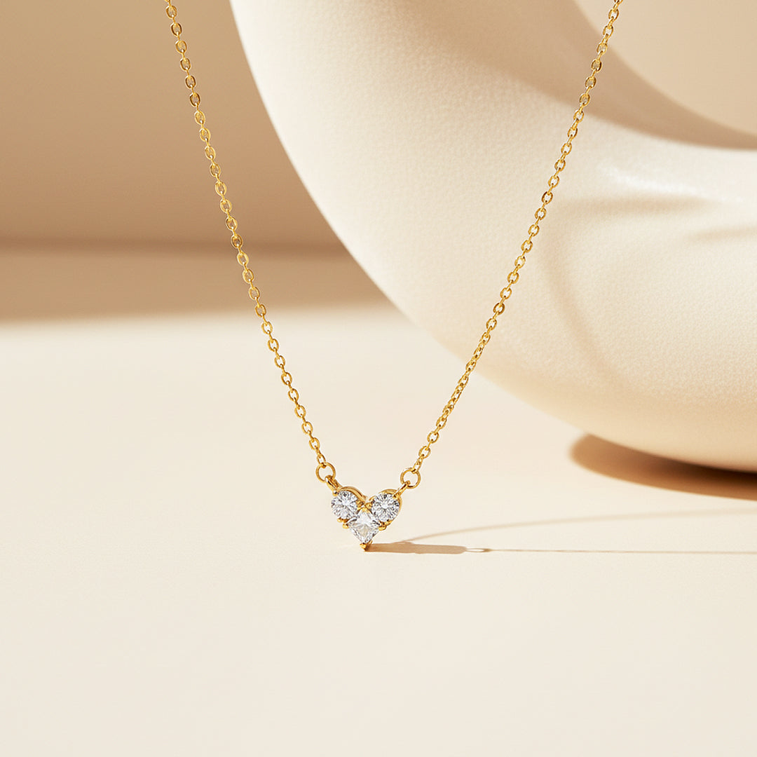 Heart Pendant Necklace | Gold | Luxe4448 - Luxe Necklace | Singapore Jewellery, Wedding Rings &amp; Gifts | Same Day Delivery | Tiara.com.sg