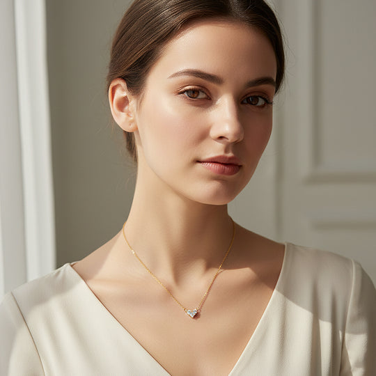 Heart Pendant Necklace | Gold | Luxe4448 - Luxe Necklace | Singapore Jewellery, Wedding Rings &amp; Gifts | Same Day Delivery | Tiara.com.sg