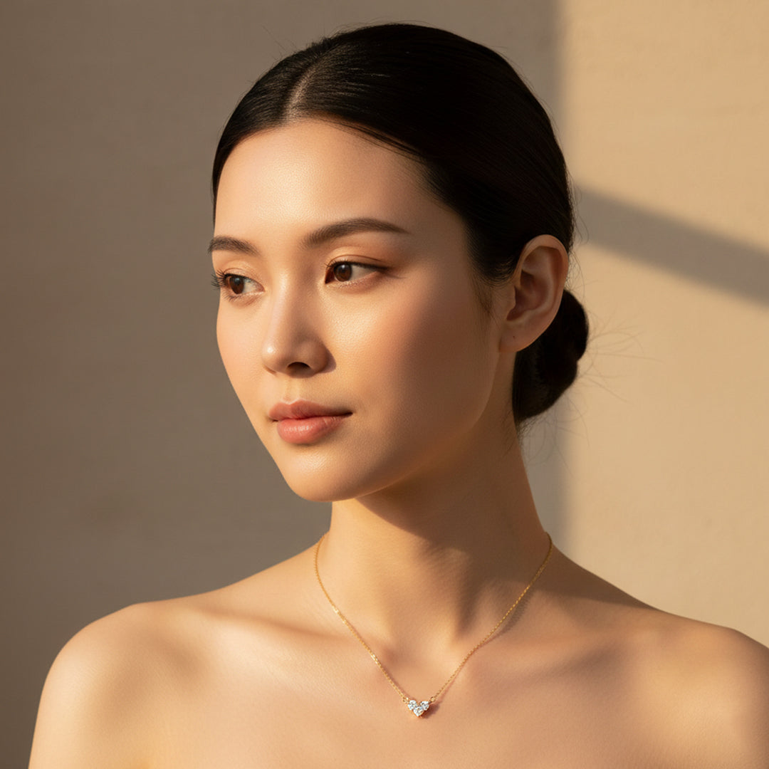 Heart Pendant Necklace | Gold | Luxe4448 - Luxe Necklace | Singapore Jewellery, Wedding Rings &amp; Gifts | Same Day Delivery | Tiara.com.sg
