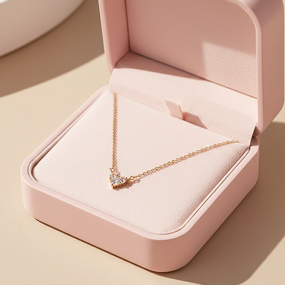 Heart Pendant Necklace | Gold | Luxe4448 - Luxe Necklace | Singapore Jewellery, Wedding Rings &amp; Gifts | Same Day Delivery | Tiara.com.sg