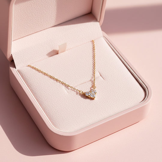 Heart Pendant Necklace | Gold | Luxe4448 - Luxe Necklace | Singapore Jewellery, Wedding Rings &amp; Gifts | Same Day Delivery | Tiara.com.sg