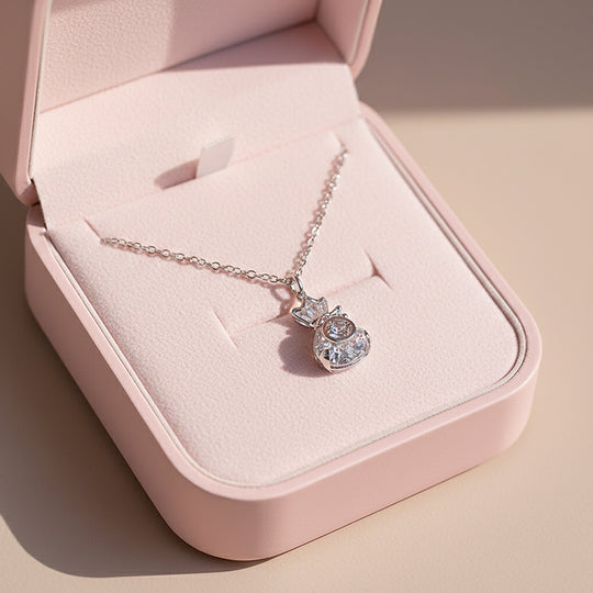 Fortune Pouch Pendant Necklace | Silver | Luxe4450 - Luxe Necklace | Singapore Jewellery, Wedding Rings &amp; Gifts | Same Day Delivery | Tiara.com.sg