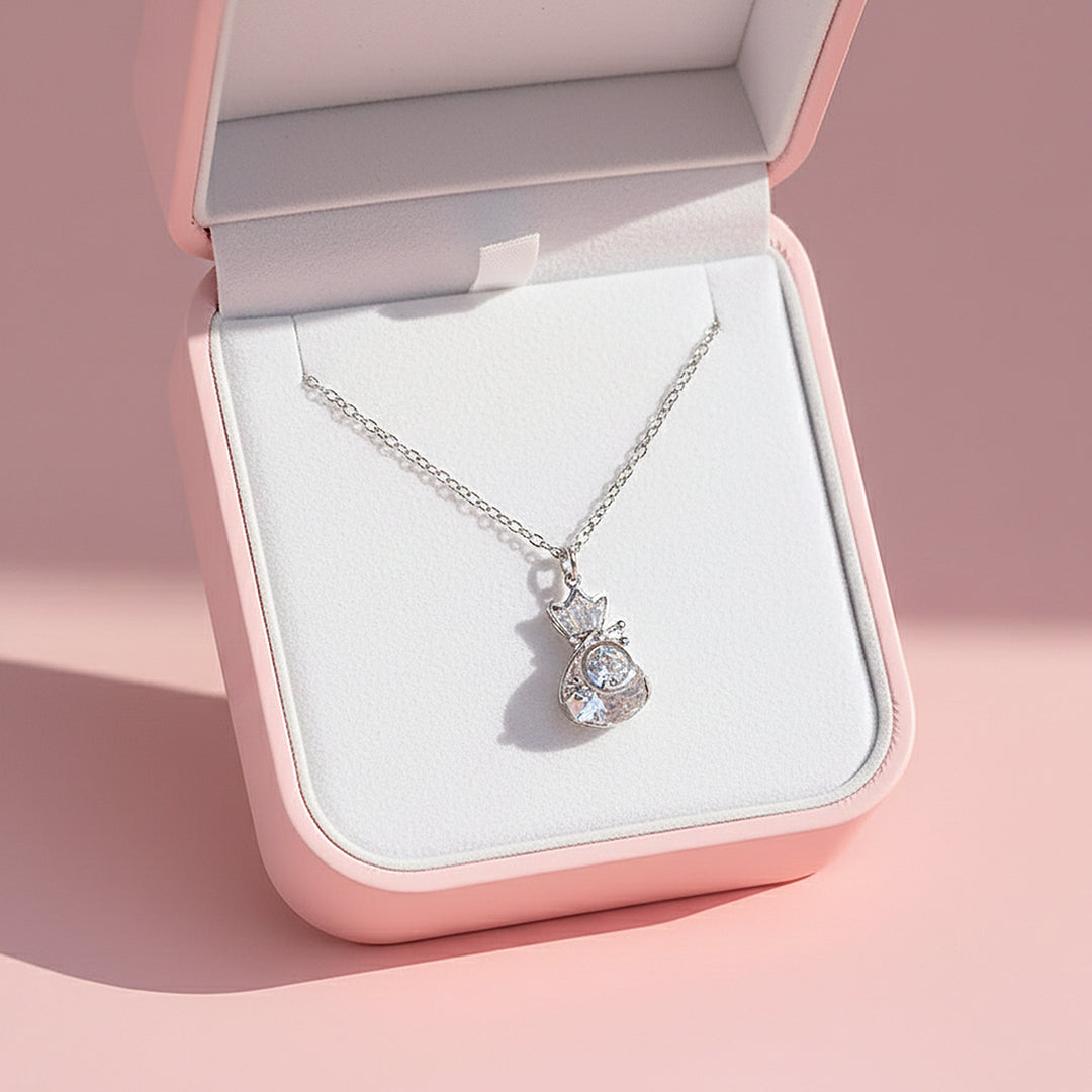 Fortune Pouch Pendant Necklace | Silver | Luxe4450 - Luxe Necklace | Singapore Jewellery, Wedding Rings &amp; Gifts | Same Day Delivery | Tiara.com.sg