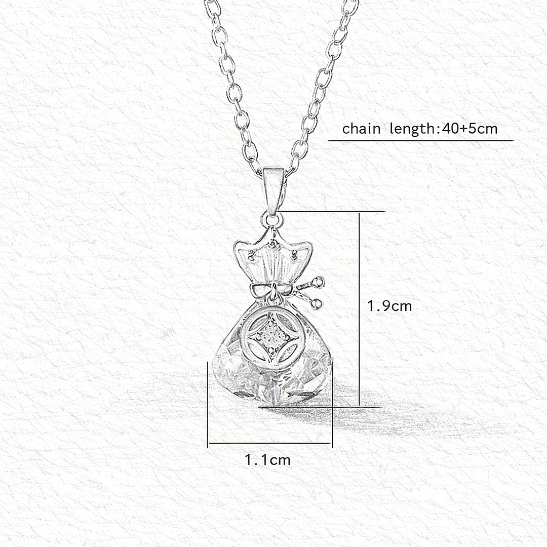 Fortune Pouch Pendant Necklace | Silver | Luxe4450 - Luxe Necklace | Singapore Jewellery, Wedding Rings &amp; Gifts | Same Day Delivery | Tiara.com.sg