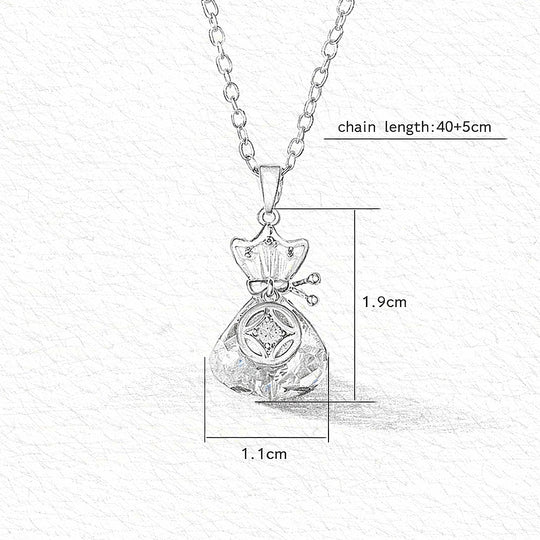 Fortune Pouch Pendant Necklace | Silver | Luxe4450 - Luxe Necklace | Singapore Jewellery, Wedding Rings &amp; Gifts | Same Day Delivery | Tiara.com.sg