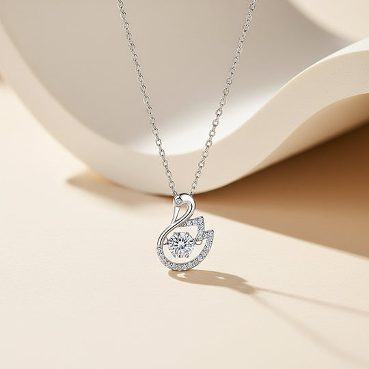 Silver Swan Pendant Necklace | Luxe4452 - Luxe Necklace | Singapore Jewellery, Wedding Rings &amp; Gifts | Same Day Delivery | Tiara.com.sg