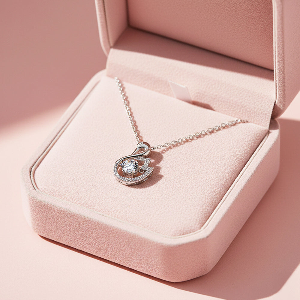 Silver Swan Pendant Necklace | Luxe4452 - Luxe Necklace | Singapore Jewellery, Wedding Rings & Gifts | Same Day Delivery | Tiara.com.sg
