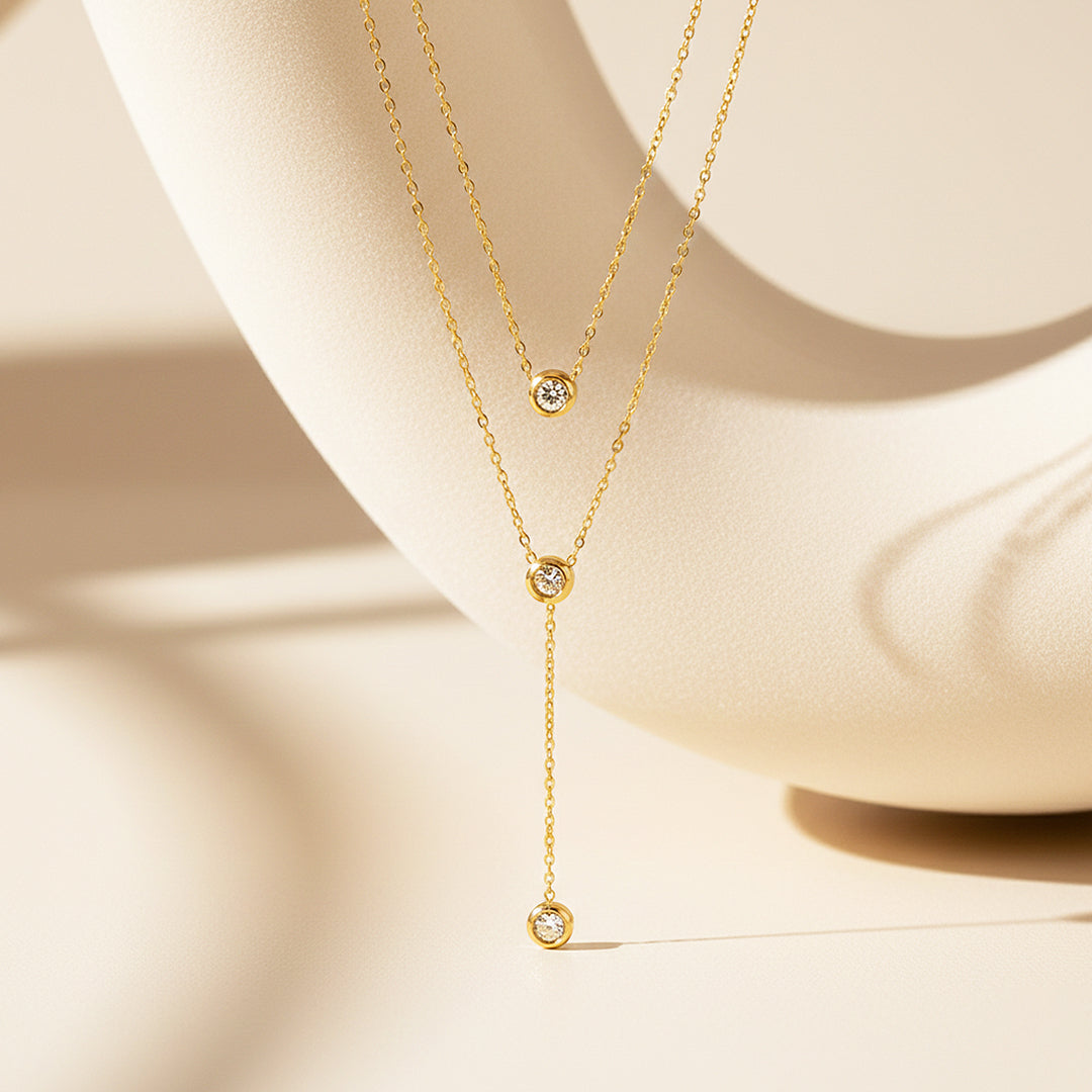 Lariat Pendant Necklace | Silver | Luxe4453 - Luxe Necklace | Singapore Jewellery, Wedding Rings &amp; Gifts | Same Day Delivery | Tiara.com.sg