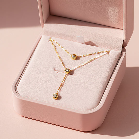 Lariat Pendant Necklace | Silver | Luxe4453 - Luxe Necklace | Singapore Jewellery, Wedding Rings &amp; Gifts | Same Day Delivery | Tiara.com.sg