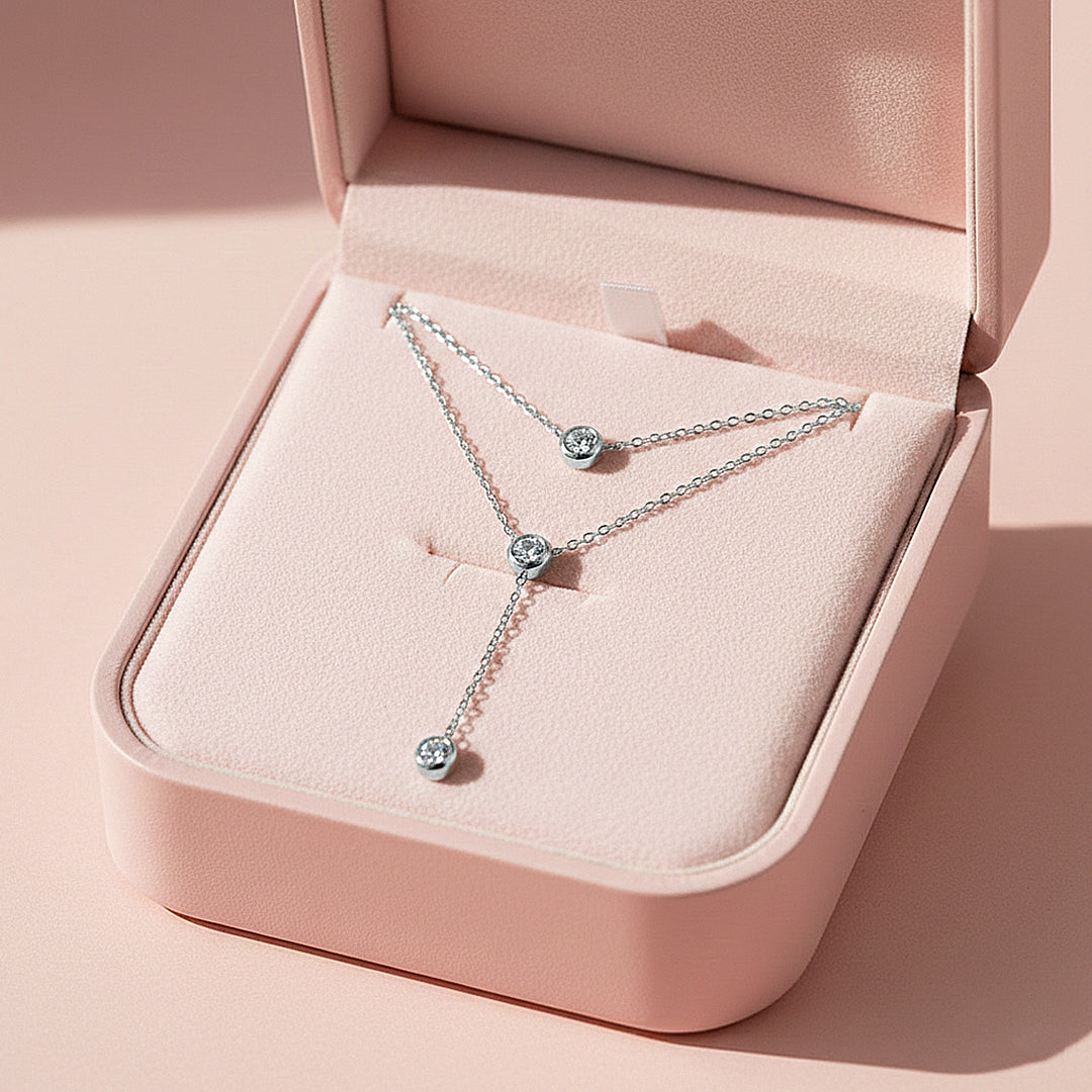 Lariat Pendant Necklace | Silver | Luxe4453 - Luxe Necklace | Singapore Jewellery, Wedding Rings &amp; Gifts | Same Day Delivery | Tiara.com.sg