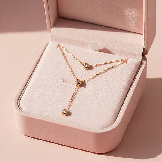 Lariat Pendant Necklace | Silver | Luxe4453 - Luxe Necklace | Singapore Jewellery, Wedding Rings &amp; Gifts | Same Day Delivery | Tiara.com.sg