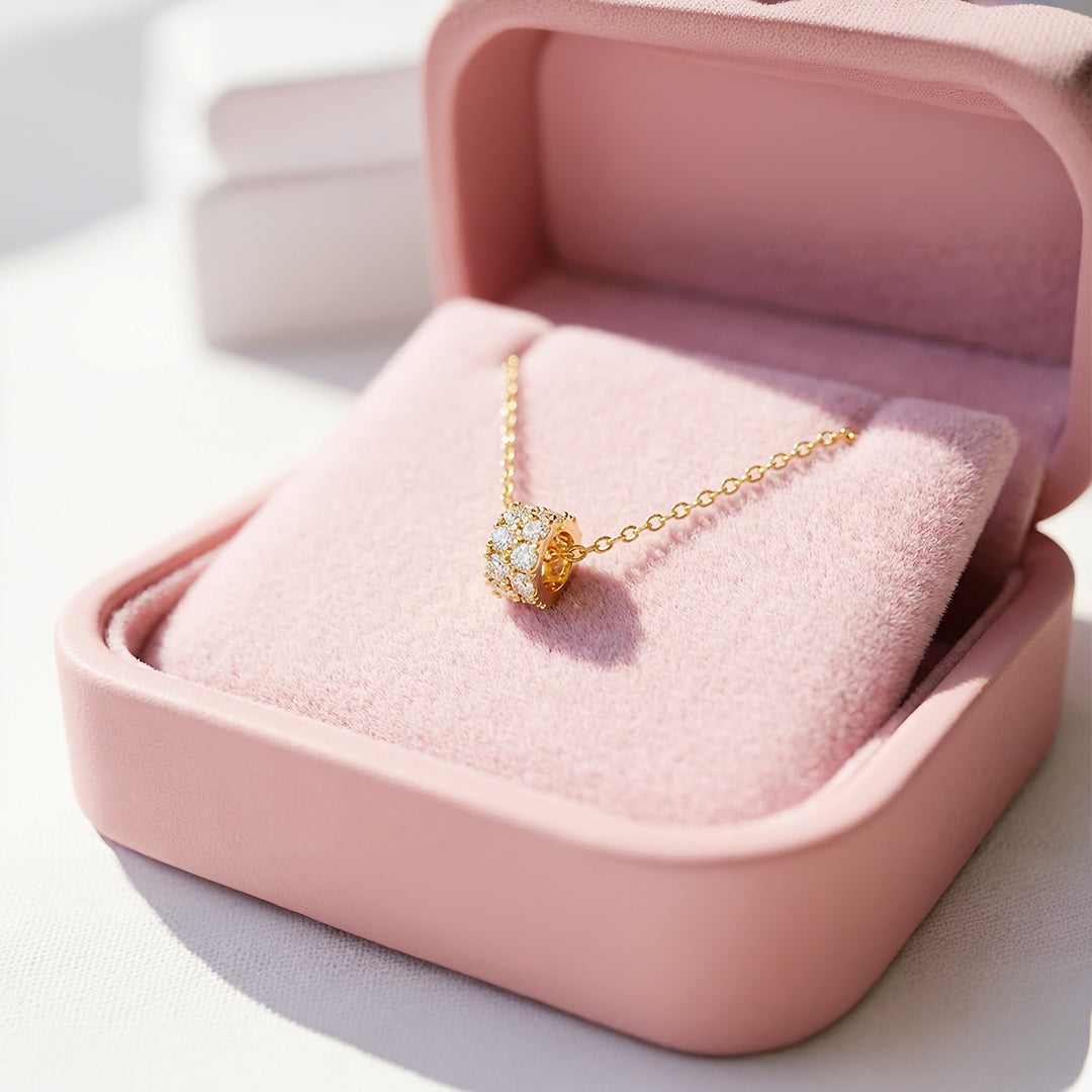 Pavé Bar Pendant Necklace | Gold/Rose Gold | Luxe4454 - Luxe Necklace | Singapore Jewellery, Wedding Rings &amp; Gifts | Same Day Delivery | Tiara.com.sg