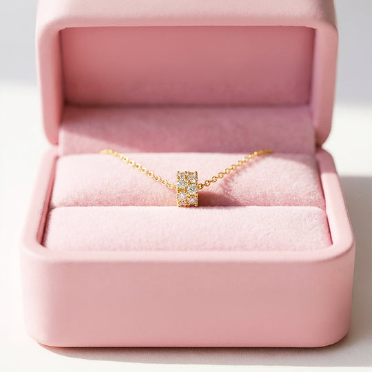 Pavé Bar Pendant Necklace | Gold/Rose Gold | Luxe4454 - Luxe Necklace | Singapore Jewellery, Wedding Rings &amp; Gifts | Same Day Delivery | Tiara.com.sg