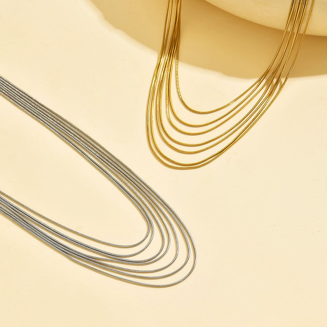 Multi-Layer Chain Pendant Necklace | Gold / Silver | Luxe4458 - Luxe Necklace | Singapore Jewellery, Wedding Rings &amp; Gifts | Same Day Delivery | Tiara.com.sg
