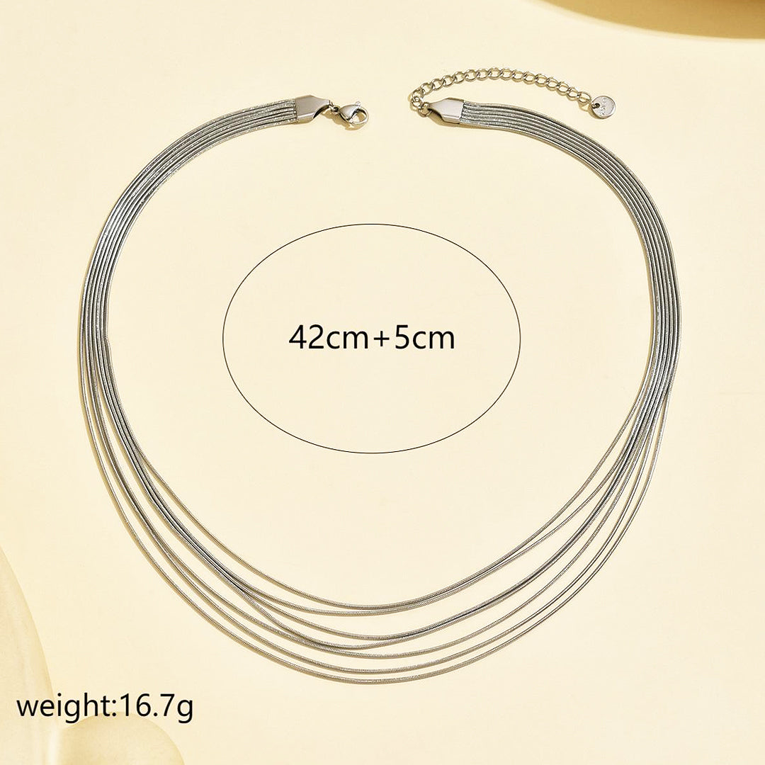 Multi-Layer Chain Pendant Necklace | Gold / Silver | Luxe4458 - Luxe Necklace | Singapore Jewellery, Wedding Rings &amp; Gifts | Same Day Delivery | Tiara.com.sg