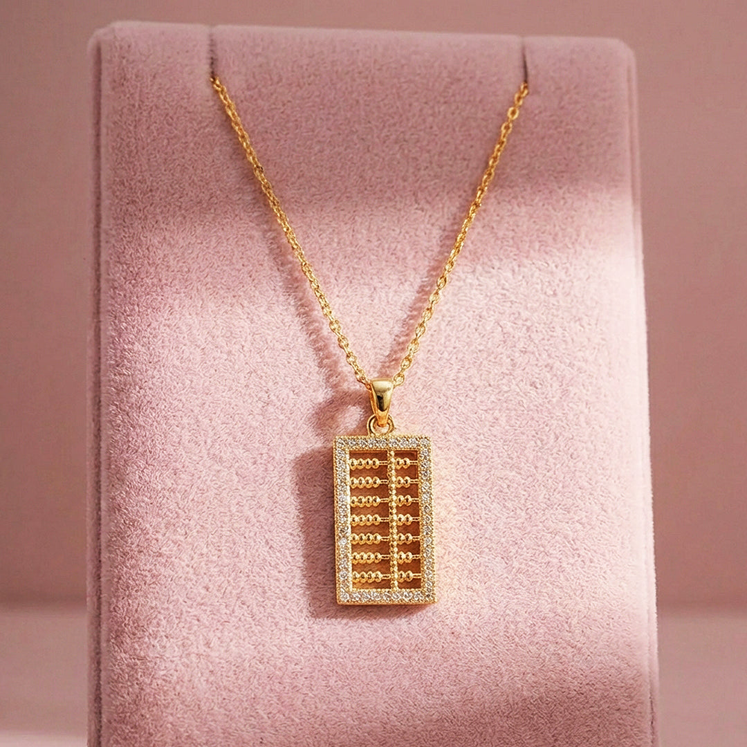 Abacus Pendant Necklace | Gold | Luxe4481 - Luxe Necklace | Singapore Jewellery, Wedding Rings & Gifts | Same Day Delivery | Tiara.com.sg