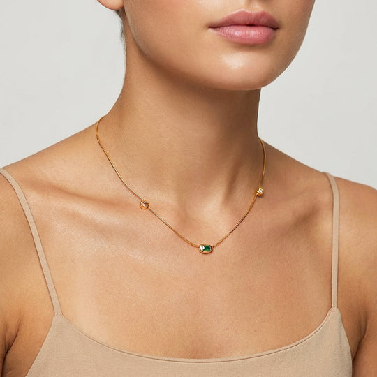 Triple Mixed-Cut Station Necklace | Gold | Luxe4485 - Luxe Necklace | Singapore Jewellery, Wedding Rings &amp; Gifts | Same Day Delivery | Tiara.com.sg