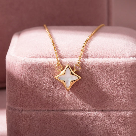 Star Mother-of-Pearl Pendant Necklace | Rose Gold | Luxe4503 - Luxe Necklace | Singapore Jewellery, Wedding Rings &amp; Gifts | Same Day Delivery | Tiara.com.sg