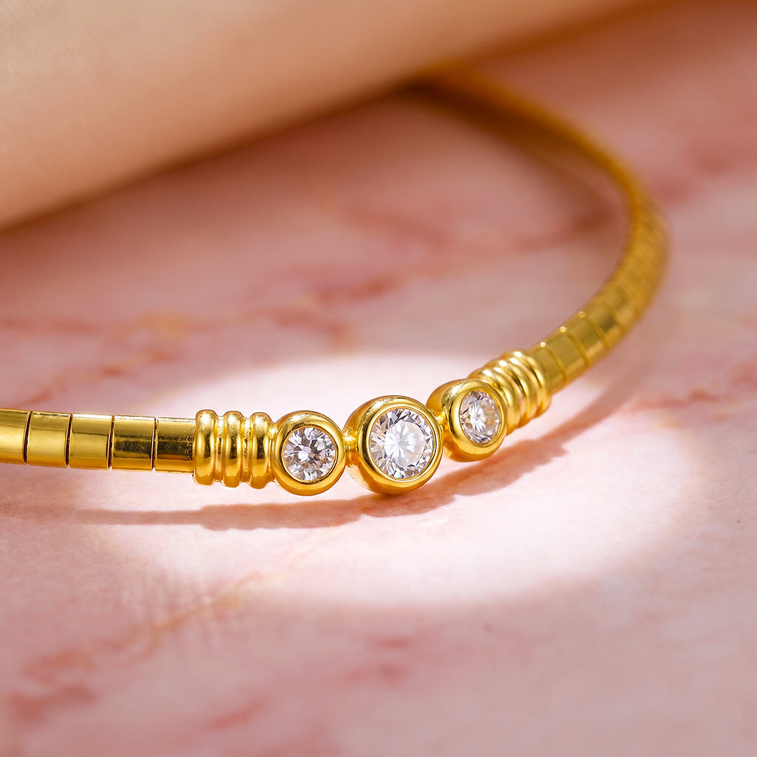 Triple Bezel Tank Chain Necklace | Luxe4556