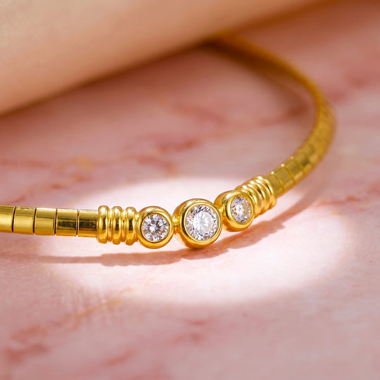 Triple Bezel Tank Chain Necklace | Luxe4556