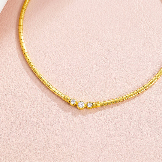 Triple Bezel Tank Chain Necklace | Luxe4556