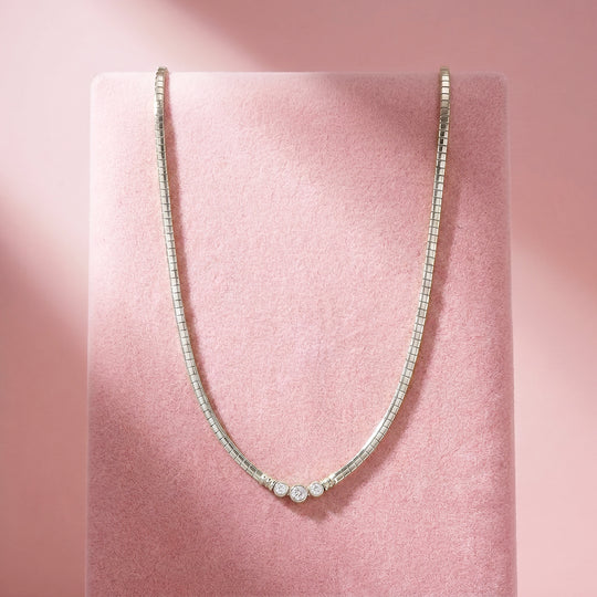 Triple Bezel Tank Chain Necklace | Luxe4556