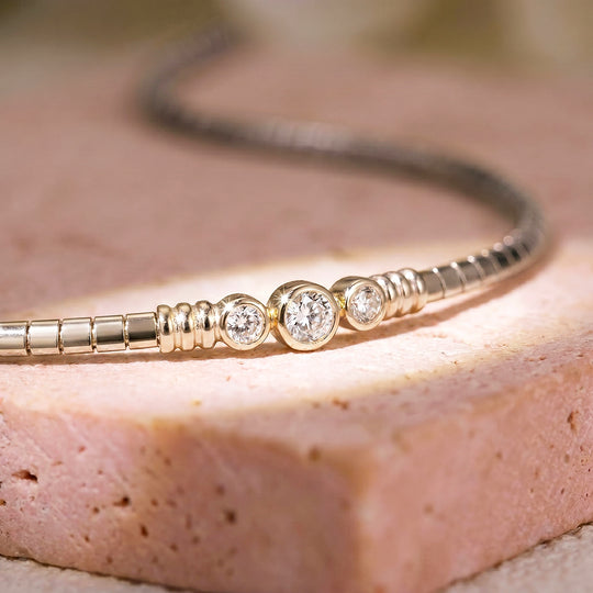 Triple Bezel Tank Chain Necklace | Luxe4556