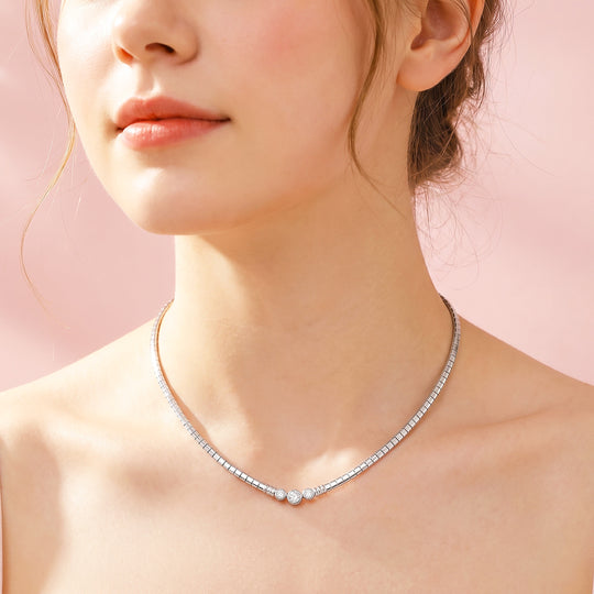 Triple Bezel Tank Chain Necklace | Luxe4556