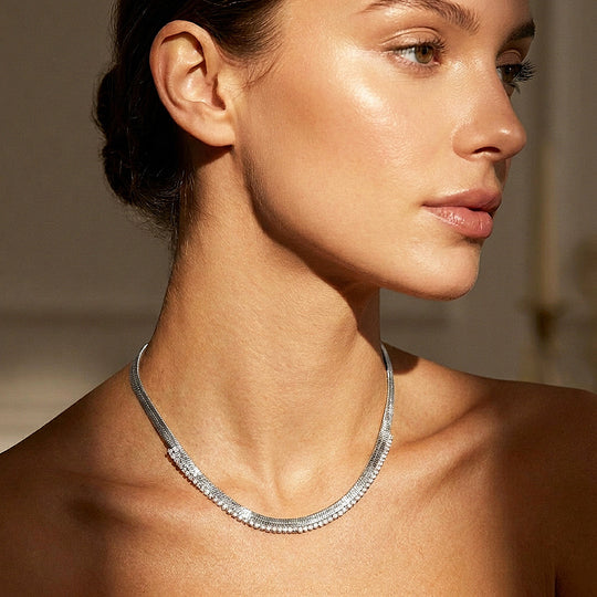 Herringbone Tennis Necklace | Luxe4559