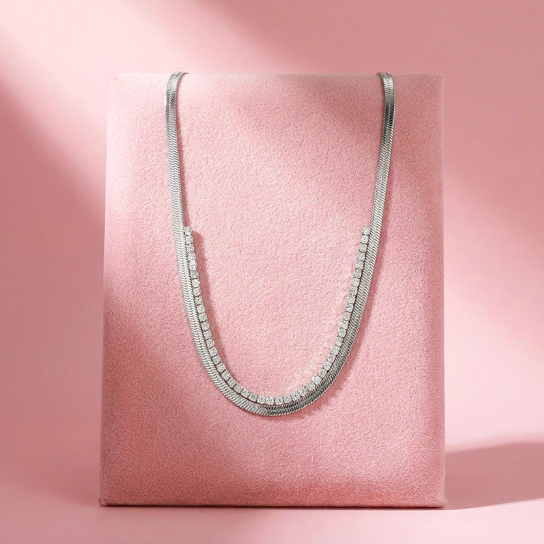 Herringbone Tennis Necklace | Luxe4559