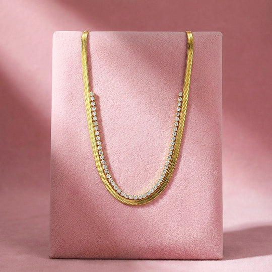 Herringbone Tennis Necklace | Luxe4559