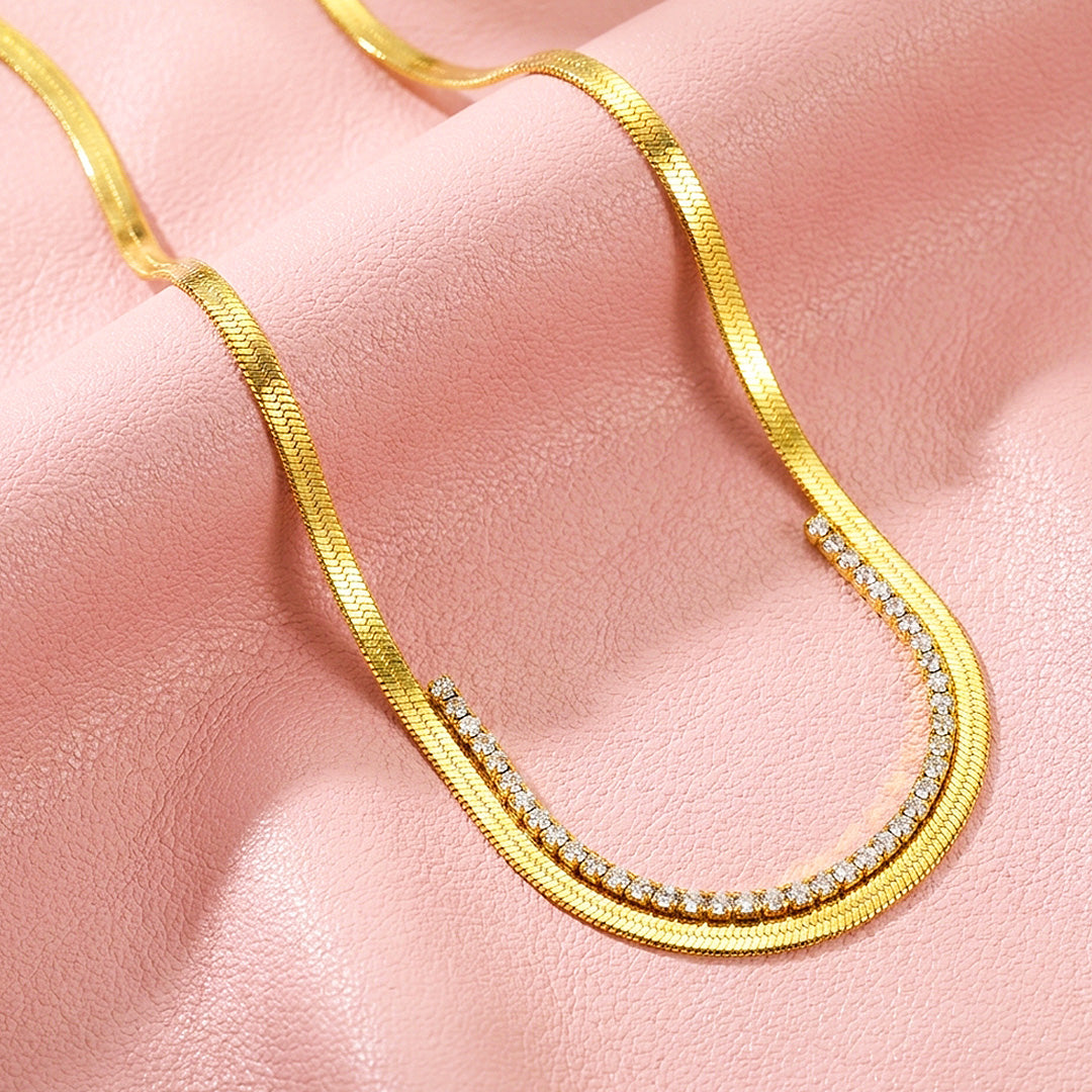 Herringbone Tennis Necklace | Luxe4559