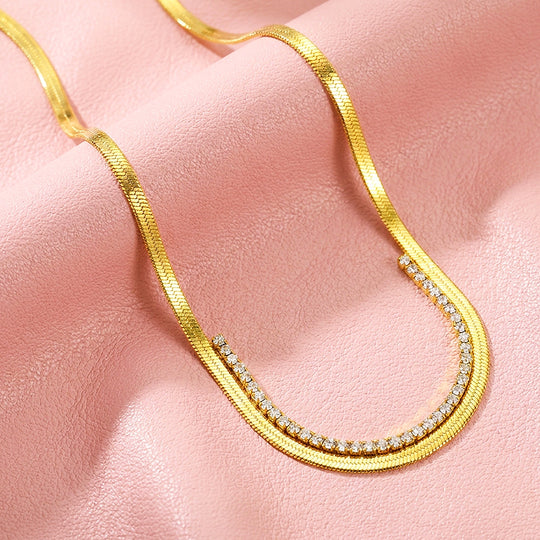Herringbone Tennis Necklace | Luxe4559