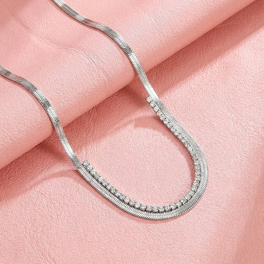 Herringbone Tennis Necklace | Luxe4559