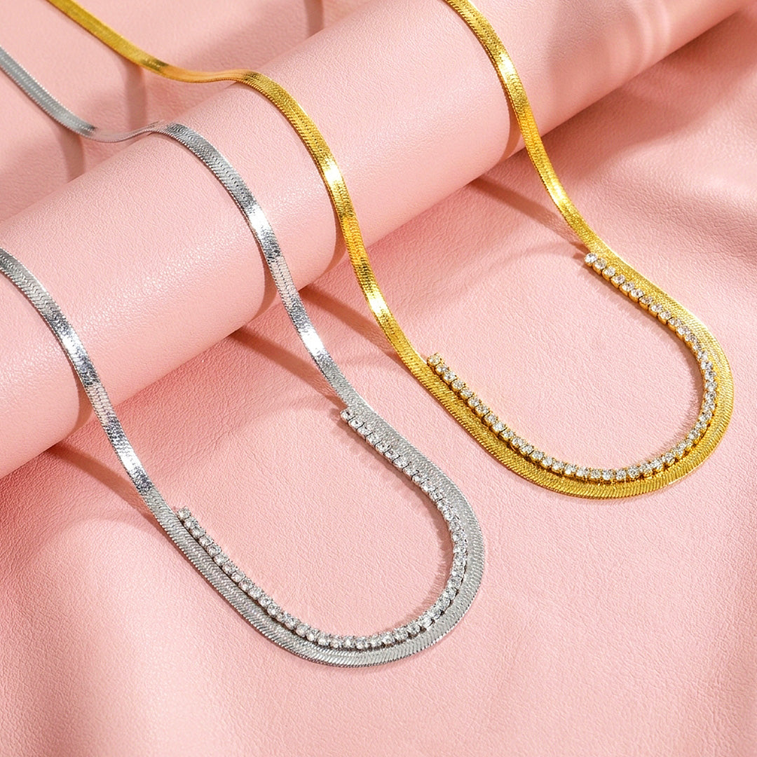Herringbone Tennis Necklace | Luxe4559