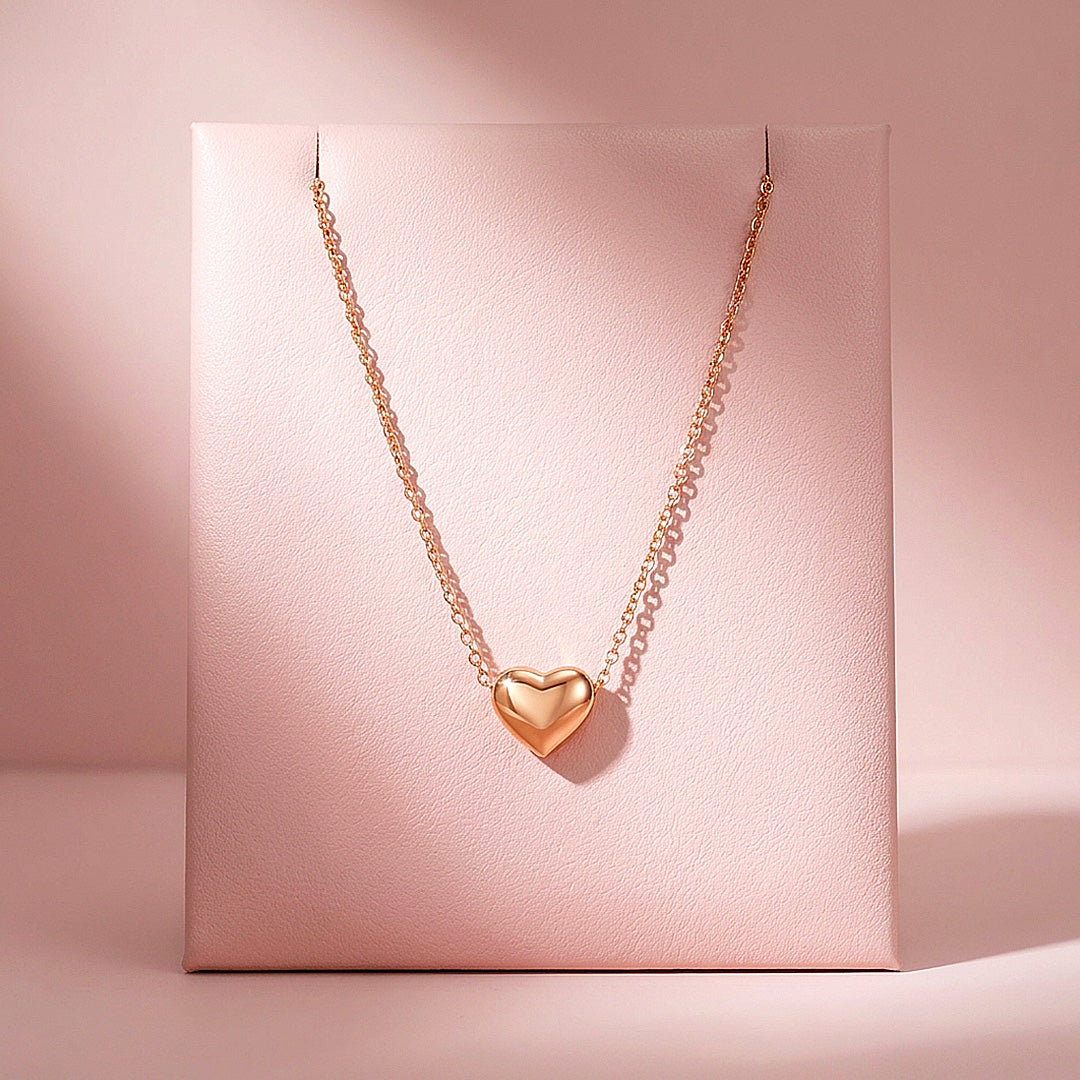 Puffy Heart Pendant Necklace | Luxe4560