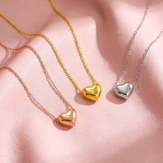 Puffy Heart Pendant Necklace | Luxe4560