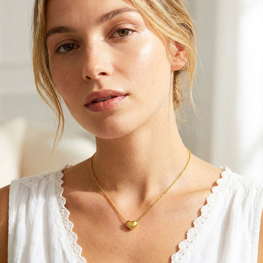Puffy Heart Pendant Necklace | Luxe4560
