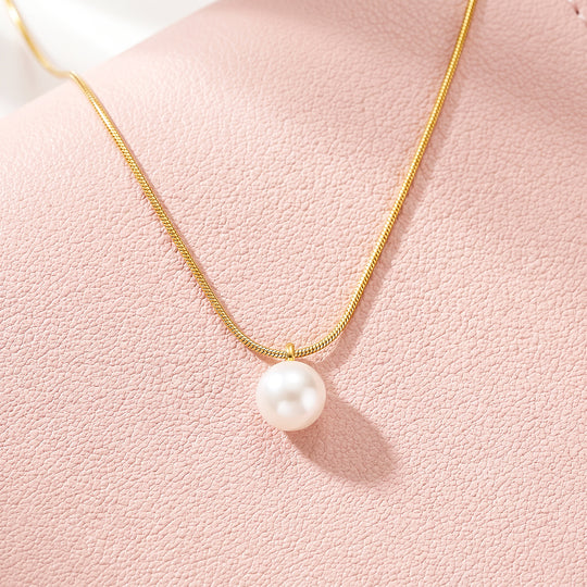 Solitaire Pearl Drop Necklace | Luxe4564