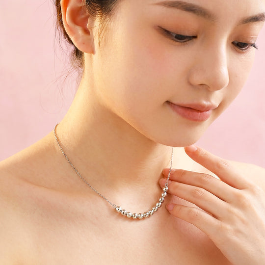 Faceted Gold Ball Bead Necklace | Luxe4575