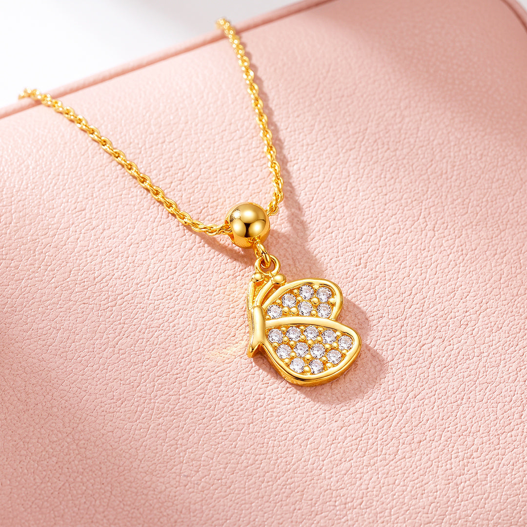 Pavé Butterfly Pendant Necklace | Luxe4578