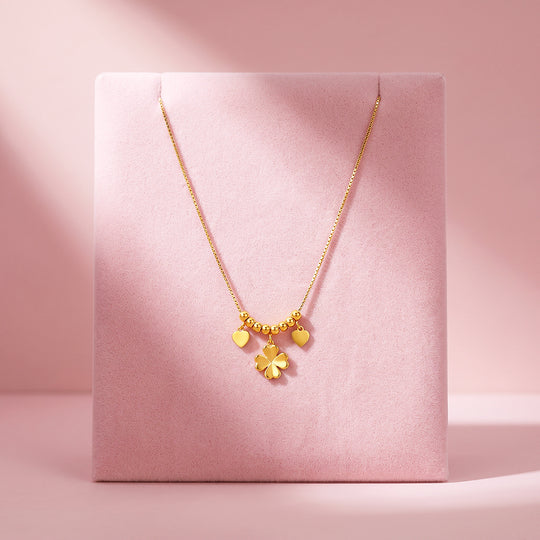 Clover &amp; Heart Charm Necklace | Luxe4579