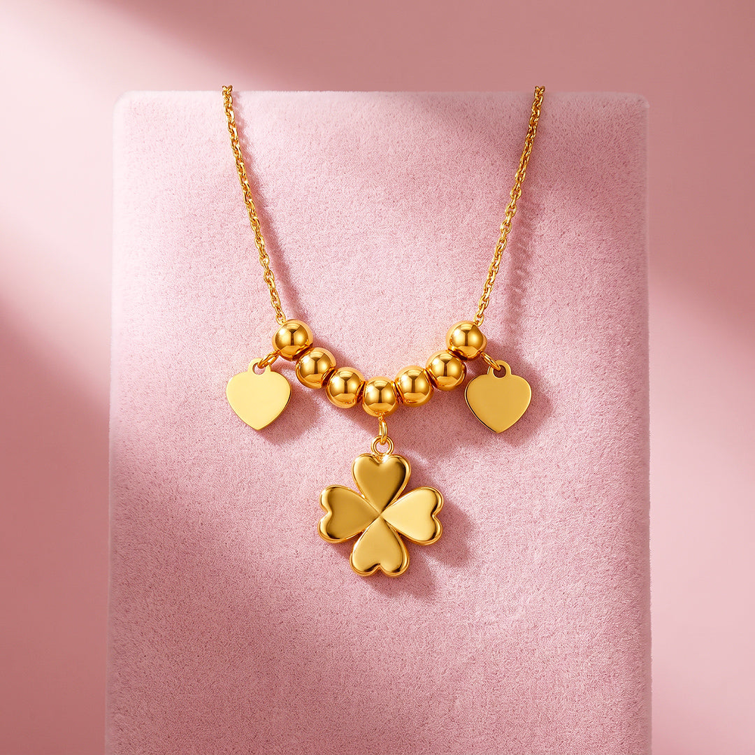 Clover &amp; Heart Charm Necklace | Luxe4579