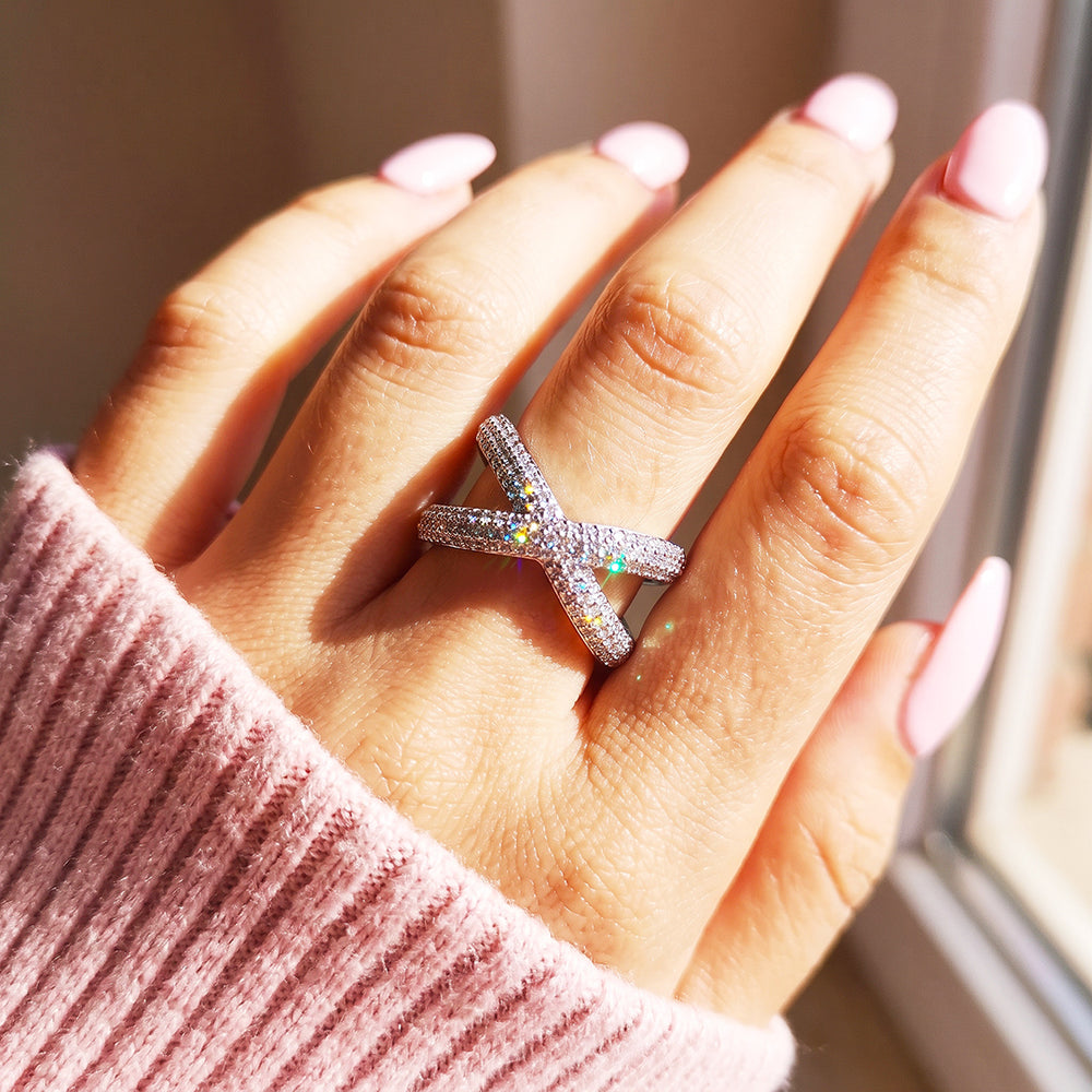 Criss-Cross Pavé Ring | Women's Ring | Luxe5011 - Clearance Sale❗